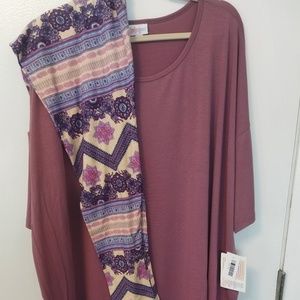 Lularoe NWT FREE Irma w/Unicorn TC Aztec Leggings